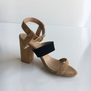 RAYE Lana Block Heel Suede Ankle Strap Sandal